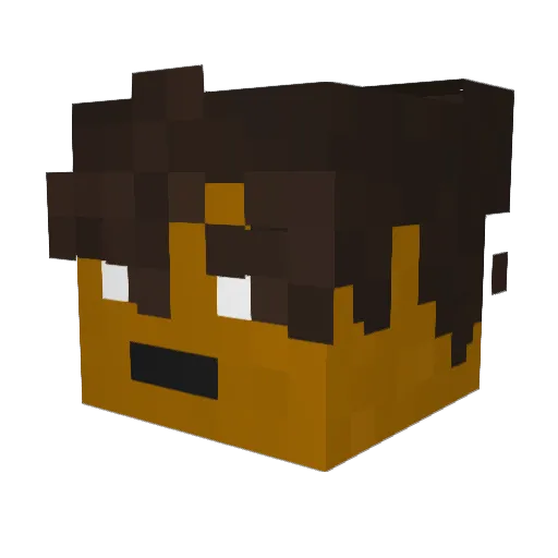 B_RAEN Minecraft avatar head, 3D render