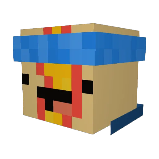 B_Yama Minecraft avatar head, 3D render