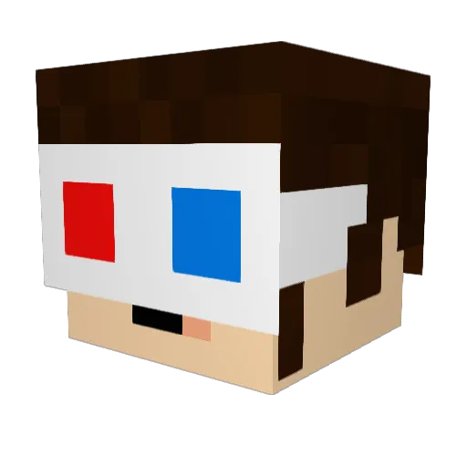 B_iscuit Minecraft avatar head, 3D render