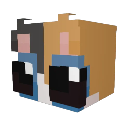 B_ll_u_e Minecraft avatar head, 3D render