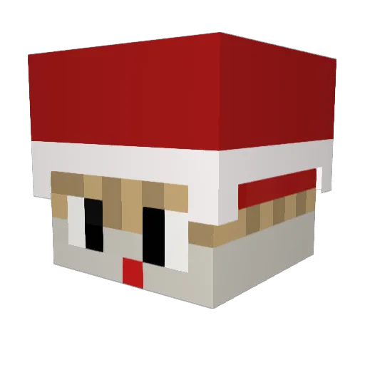 B_mushroom Minecraft avatar head, 3D render