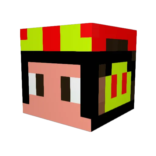 Ba55M3ll0w Minecraft avatar head, 3D render