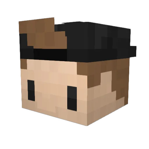 BaBaSoul Minecraft avatar head, 3D render
