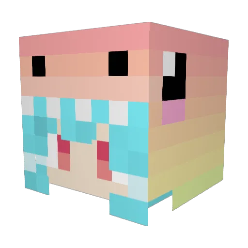 BaNaMiiii Minecraft avatar head, 3D render