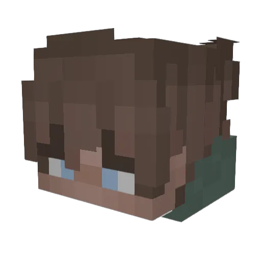 BaPok2k Minecraft avatar head, 3D render