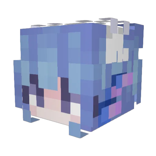 BaSaDing Minecraft avatar head, 3D render