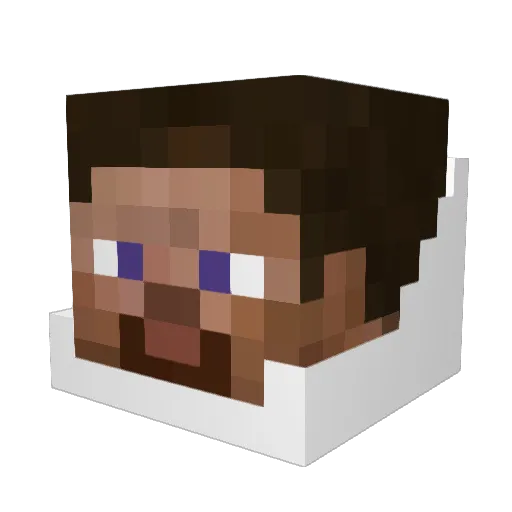 BaTm3H Minecraft avatar head, 3D render