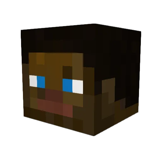 BaTwo Minecraft avatar head, 3D render