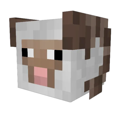Baaahumbug Minecraft avatar head, 3D render