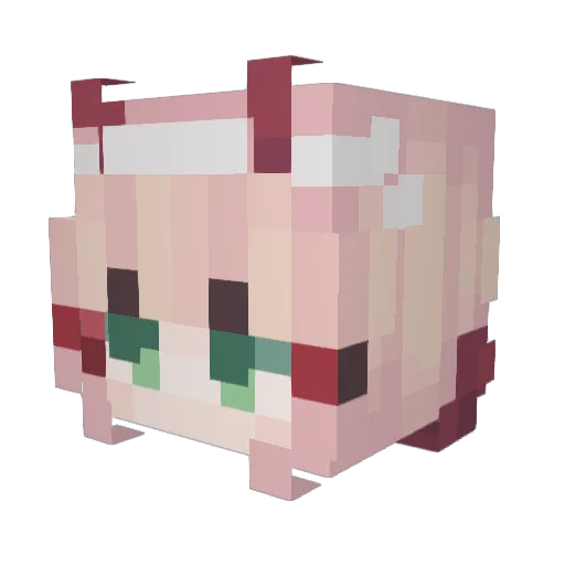 Baabboo Minecraft avatar head, 3D render
