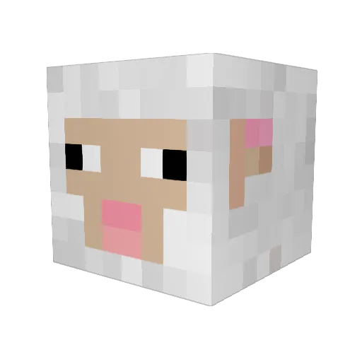 Baad_Sheep Minecraft avatar head, 3D render