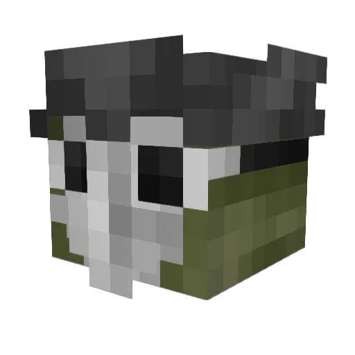 Baamoink Minecraft avatar head, 3D render
