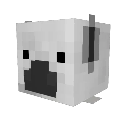 Baapaap Minecraft avatar head, 3D render