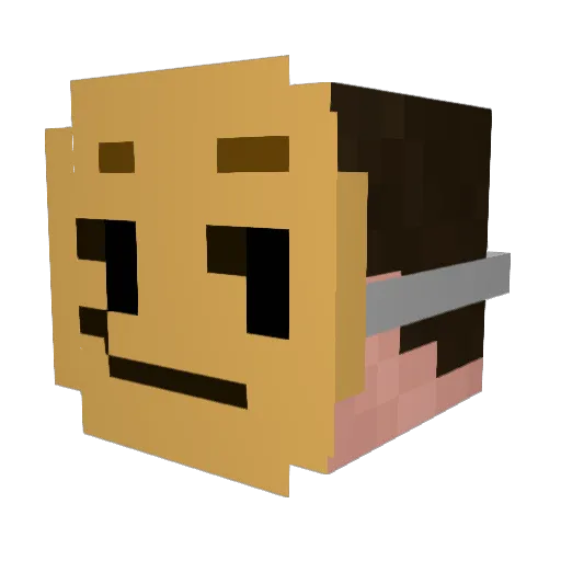 Baarrro Minecraft avatar head, 3D render
