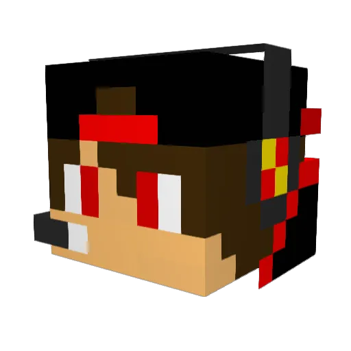 Baba57000 Minecraft avatar head, 3D render