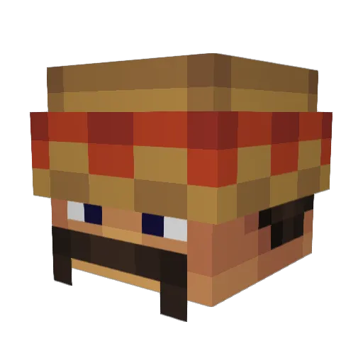 BabaBenzito Minecraft avatar head, 3D render
