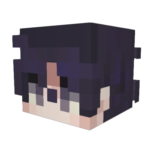 BabaMurakami Minecraft avatar head, 3D render