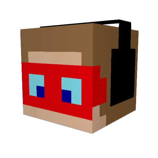Bababue Minecraft avatar head, 3D render