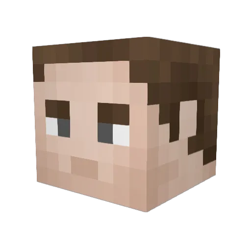 Babajka_ Minecraft avatar head, 3D render