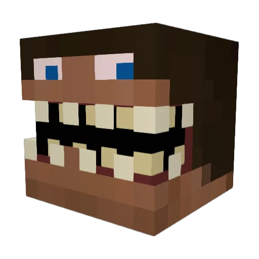 Babamooshy Minecraft avatar head, 3D render