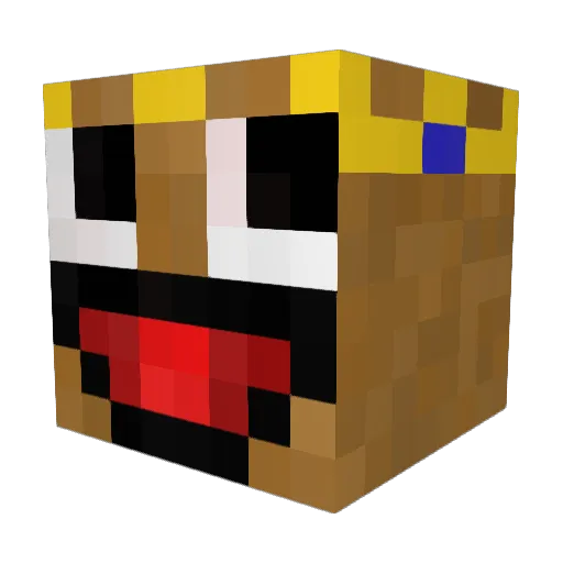 Babbeldu Minecraft avatar head, 3D render
