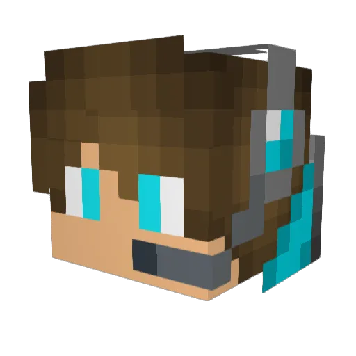 Babbilunius Minecraft avatar head, 3D render