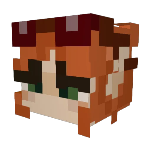 Babbit12 Minecraft avatar head, 3D render