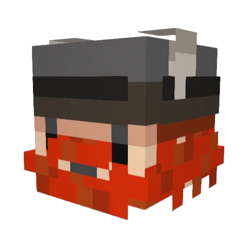 Babble Minecraft avatar head, 3D render
