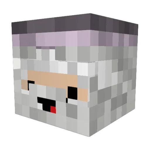 Babdalf Minecraft avatar head, 3D render