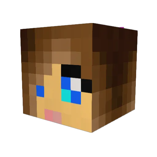 BabeeB Minecraft avatar head, 3D render