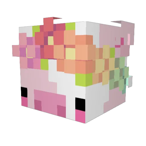 BabeyCow Minecraft avatar head, 3D render