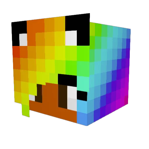 BabiMuffin Minecraft avatar head, 3D render
