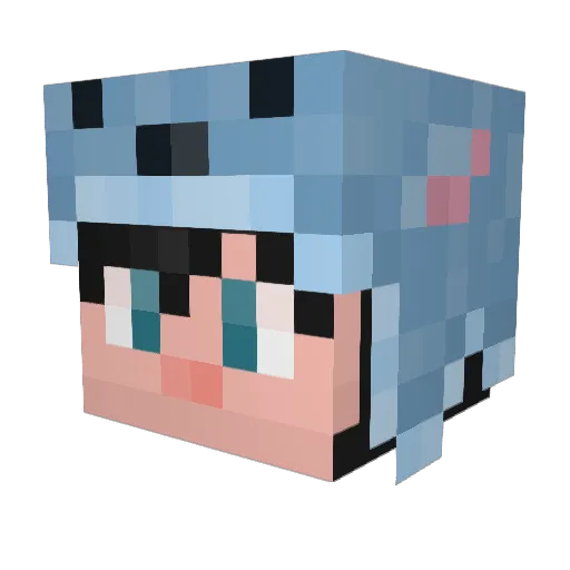 Babipoki Minecraft avatar head, 3D render
