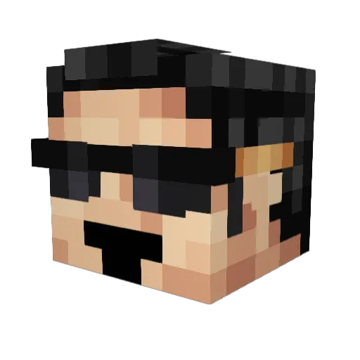 Babsbuilds Minecraft avatar head, 3D render