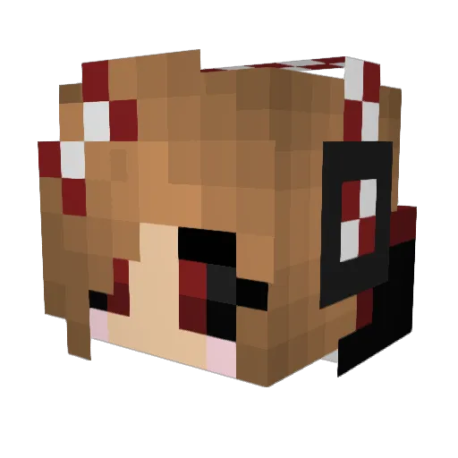 BabuGurl Minecraft avatar head, 3D render