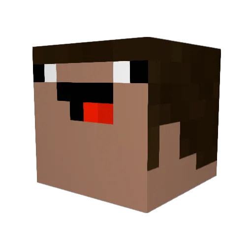 Babumichan Minecraft avatar head, 3D render