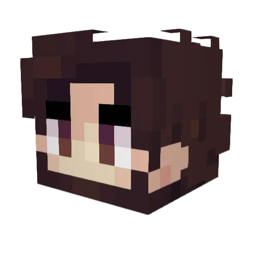 BabyAkalii Minecraft avatar head, 3D render