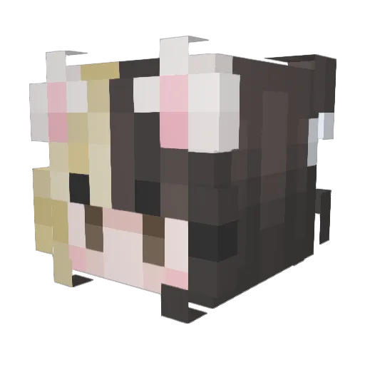 BabyBatpup Minecraft avatar head, 3D render