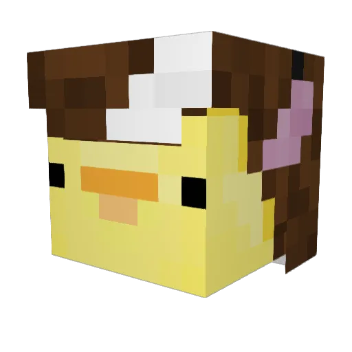 BabyBiscuits Minecraft avatar head, 3D render