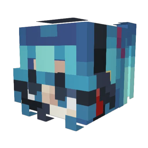 BabyC2 Minecraft avatar head, 3D render