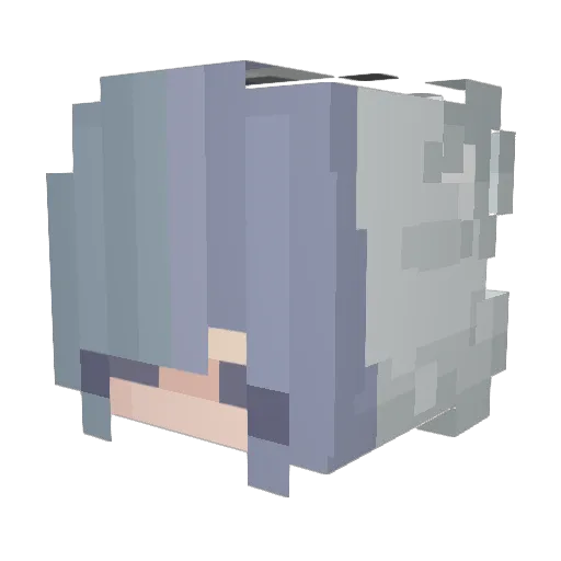 BabyKumas Minecraft avatar head, 3D render