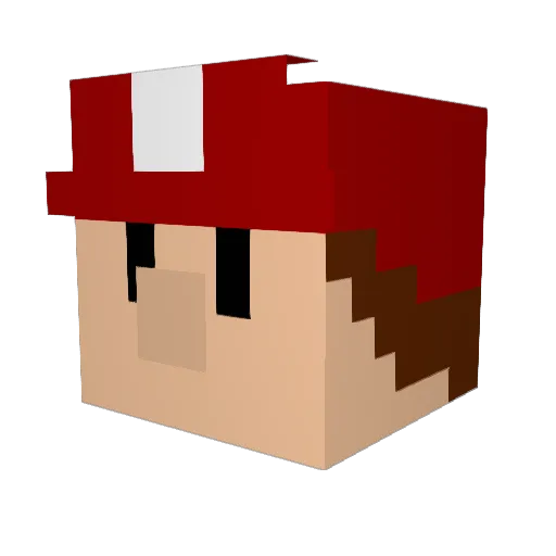 BabyMario5 Minecraft avatar head, 3D render