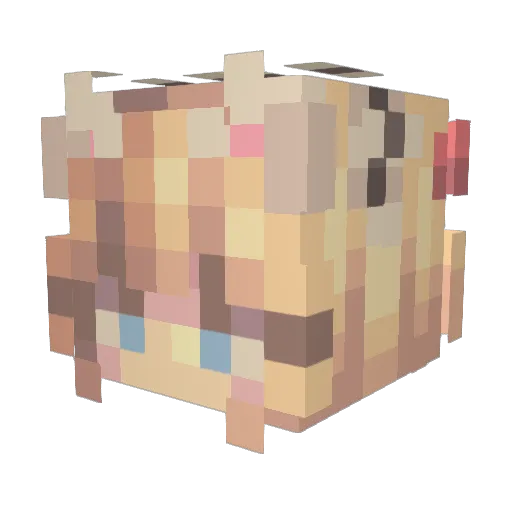 BabyMommaa Minecraft avatar head, 3D render