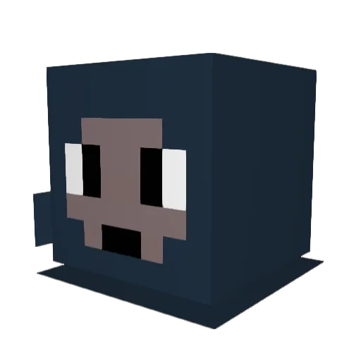 BabyNutty Minecraft avatar head, 3D render