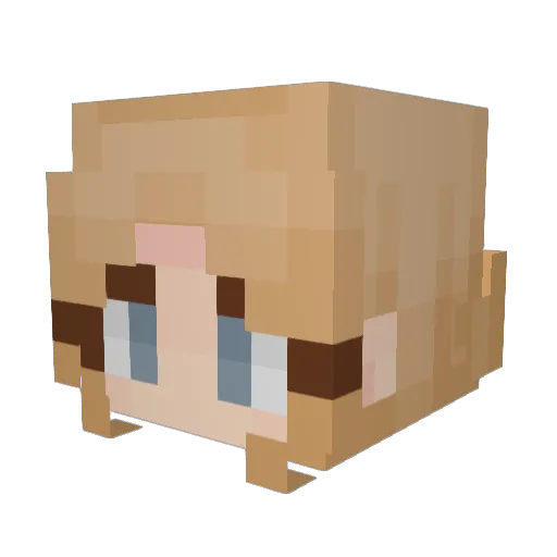 BabyPeach Minecraft avatar head, 3D render