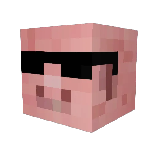 BabyPig1 Minecraft avatar head, 3D render
