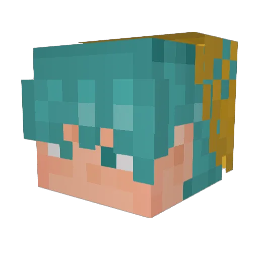 BabySaja Minecraft avatar head, 3D render