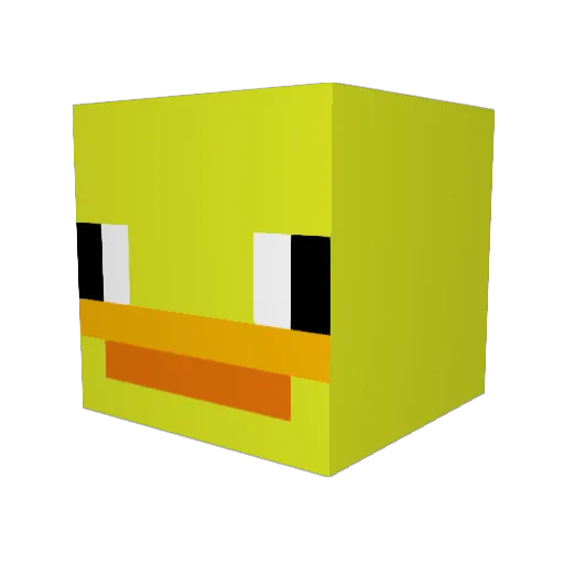 BabyYellowDuck04 Minecraft avatar head, 3D render