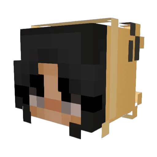 BabyYuuNI Minecraft avatar head, 3D render