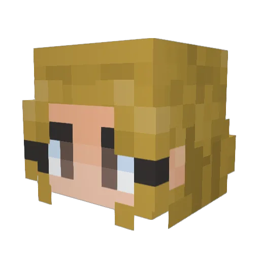 Babybelletje Minecraft avatar head, 3D render